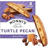Nonni's Turtle Pecan Biscotti, Gourmet Cookies, Individually Wrapped, 8ct