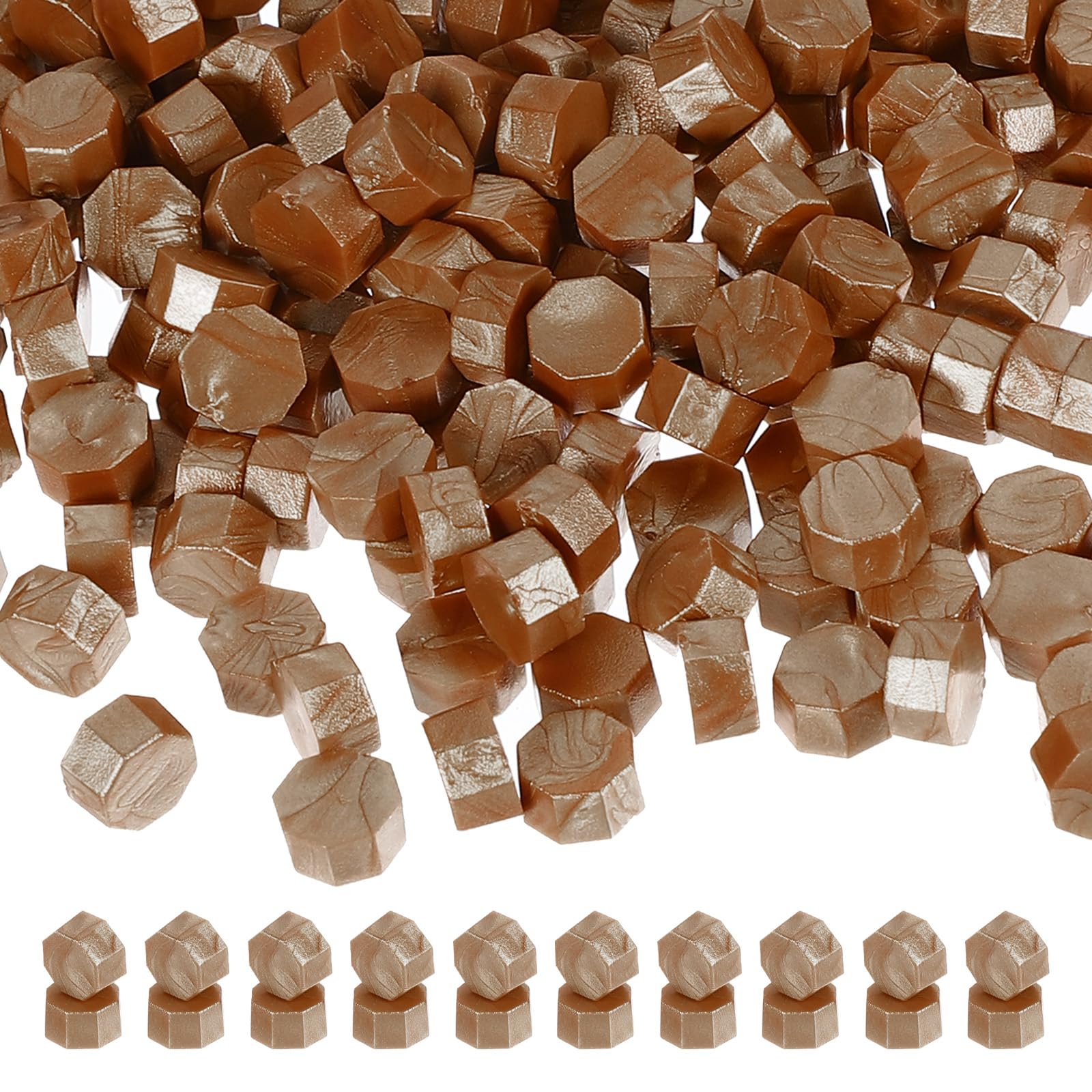 PATIKIL Wax Seal Beads, 720 Pack Sealing Wax Beads Octagon Wax Seal Stamp Beads for Stamp Seals for Letter Wedding Invitation Envelope Craft, Light Golden