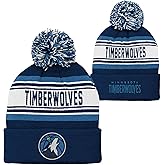 NBA Kids Youth 8-20 Official Primary Logo Sport Knit Cold Weather Cuffed Pom Beanie Hat