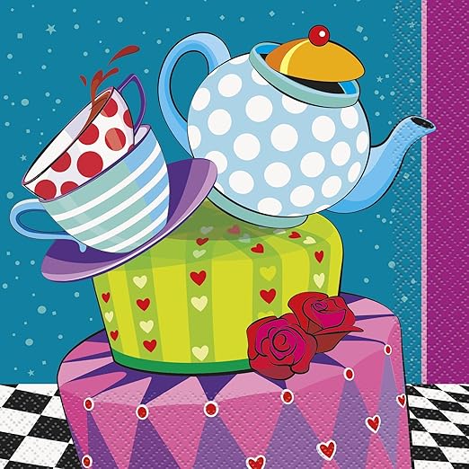 Amazon Com Mad Hatter Tea Party Napkins 16ct Kitchen Dining