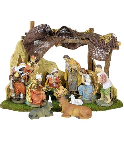 Amazon.com: Kurt Adler Porcelain 10-Piece Nativity Set, 3.5-Inch
