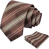 Alizeal Mens 3.15'' Gradient Novelty Pattern Tie Set with Pocket Square Casual Color Tie Set