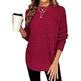 Libsorge Womens Chunky Waffle Knit Sweater Fall 2025 Trendy Dressy Casual Crewneck Pullover Sweaters