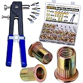 ASKWAY Pressure Rivet Nut Tool Kit, 430Pcs Metric Rivet Nut Combination | Threaded Rivet Nut (M8/M6/M5/M4/M3), Suitable for Furniture, Decoration, Automotive, Marine and Industrial Applications