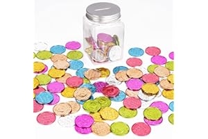 Mczxon Caught Being Good Coins Tokens-100 Pcs, Colorful Plastic Reward Incentive Behavior Pretend Play Coins with Reward Jar, Reward Plastic Play Incentive Tokens for Kids Behavior School Teacher