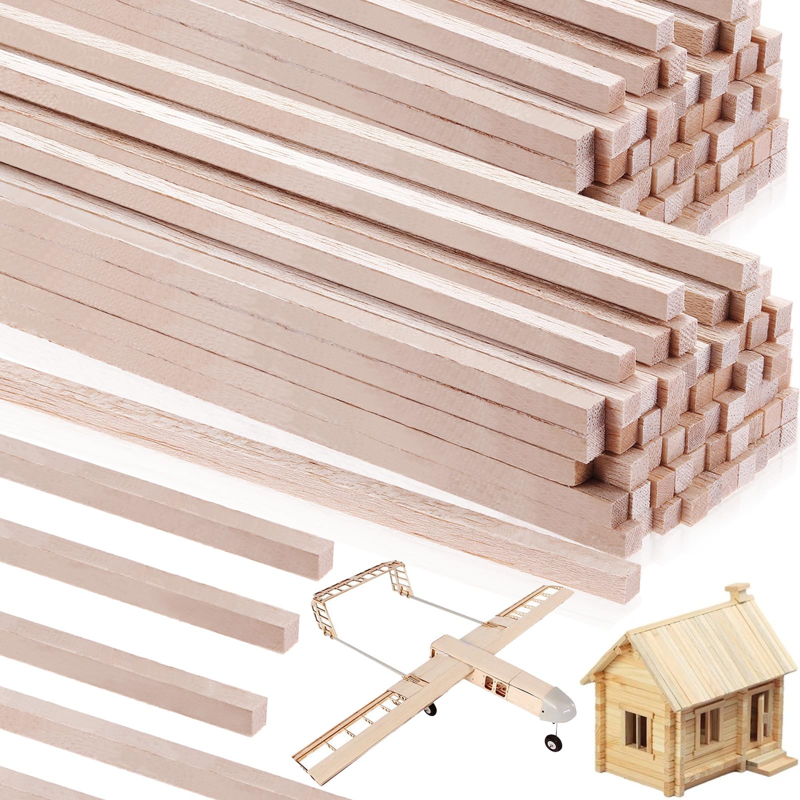Photo 1 of Timtin 30 Pieces 1/4" x 12" Balsa Wood Sticks Square Wooden Dowels Wood Square Dowel Rods Long Hardwood Craft Sticks for Crafts, DIY Projects Models Making Miniature Architectural Supplies