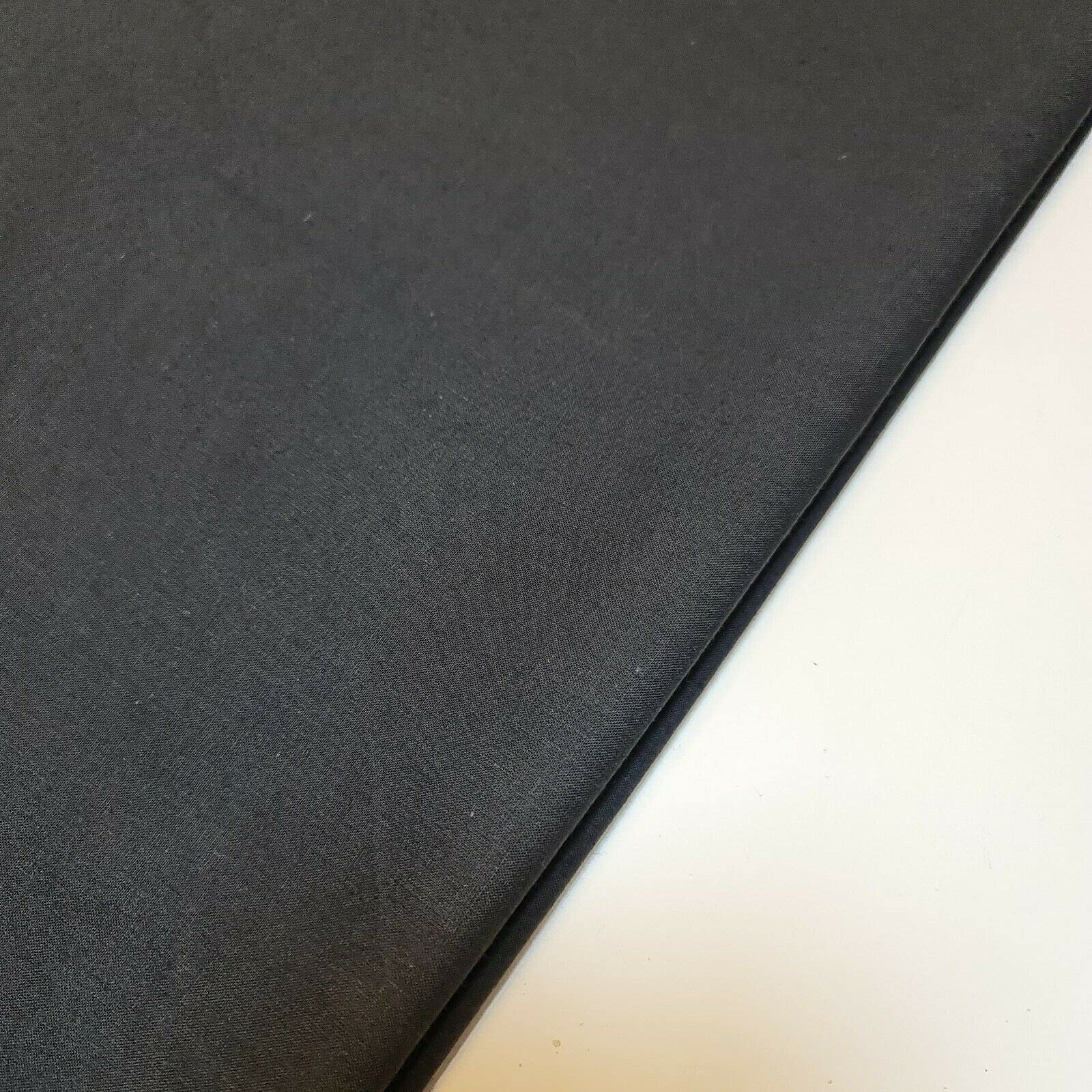 Plain/Solid Dyed 100% Cotton Sheeting Dress Craft Fabric Material 90" - 240 cm Wide Sold As 1 Meter Pre - Cut Lengths (Available in 20 Colours)) (Black)