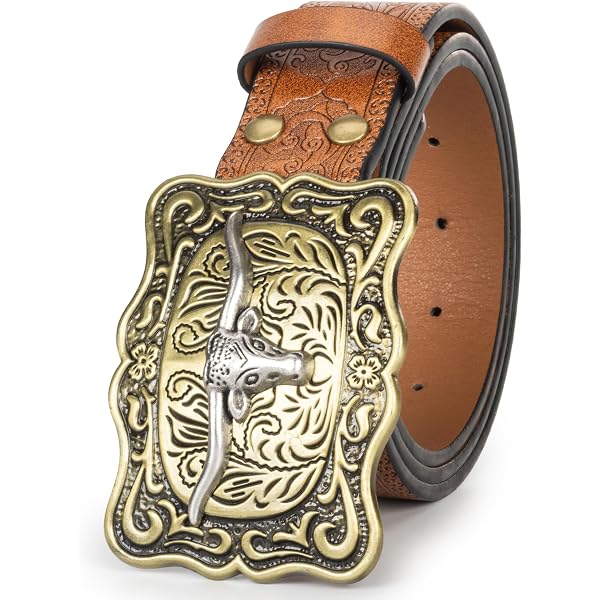HinyBoeh Western-PU-Leather-Belts for Men and Women Cowboy  display picture 1