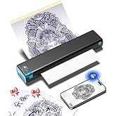 Phomemo M08F Tattoo Stencil Printer, Bluetooth, Wireless, Thermal, Portable | Smart APP, Large Image Cutting, with 10pcs Tattoo Paper, Compatible with Phone/Tablet/PC, for Tattoo Beginner, Black &amp; Blue
