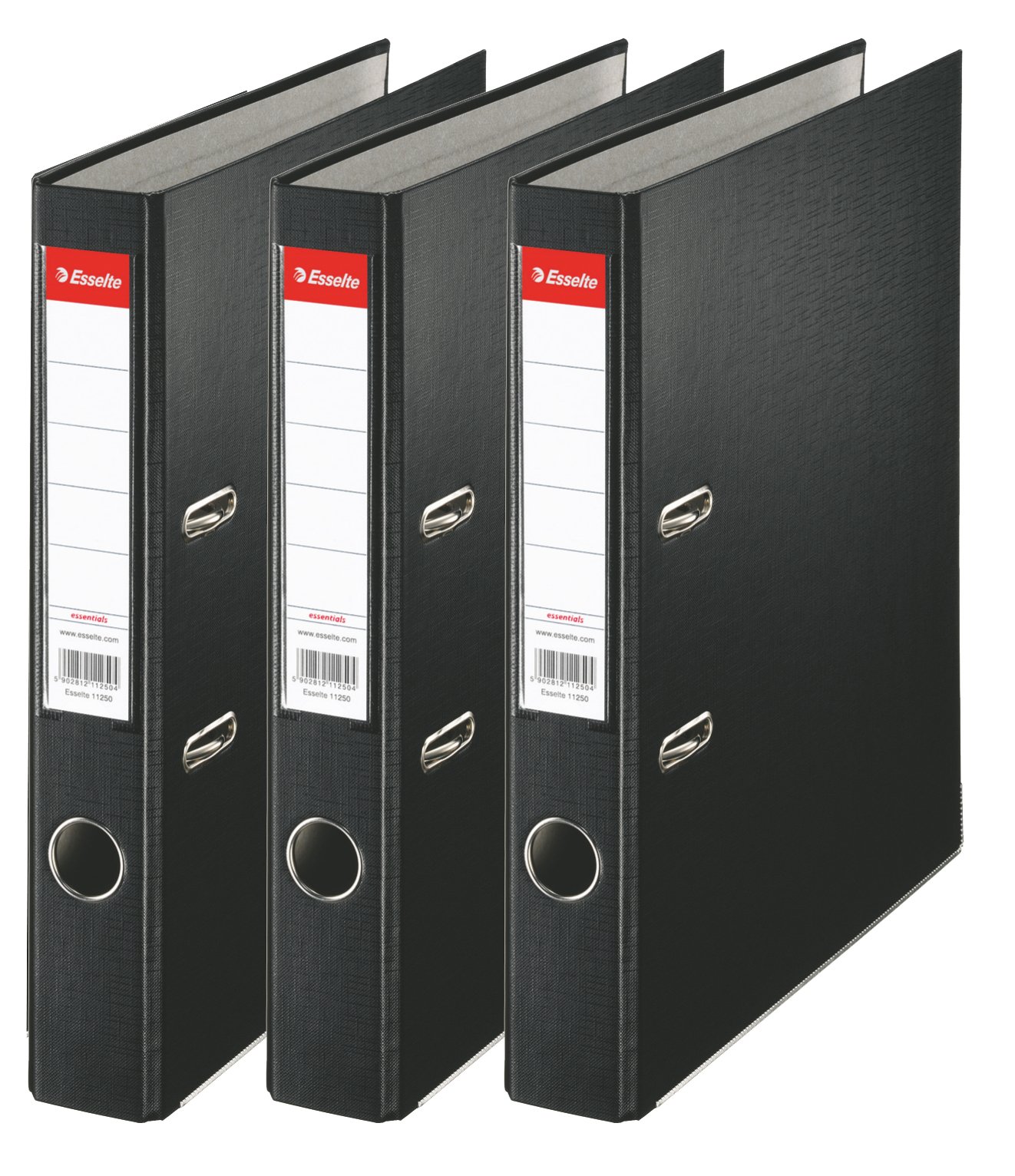 Esselte 50 mm spine black , Pack of 3