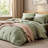 WRENSONGE King Size Comforter Set- 7 Pieces Soft Sage Green Bed in a Bag King with Fitted Sheet, Flat Sheet, 2 Pillow Shams, and 2 Pillowcases- Warm Bed Set for All Season