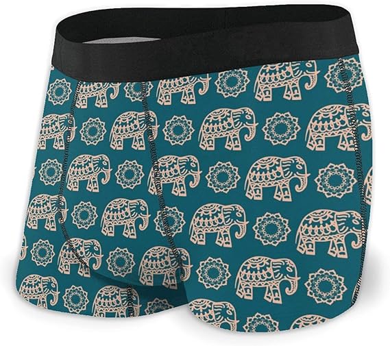 Curpubum Elephants Flowers Background Men's Underwear Boxer Briefs