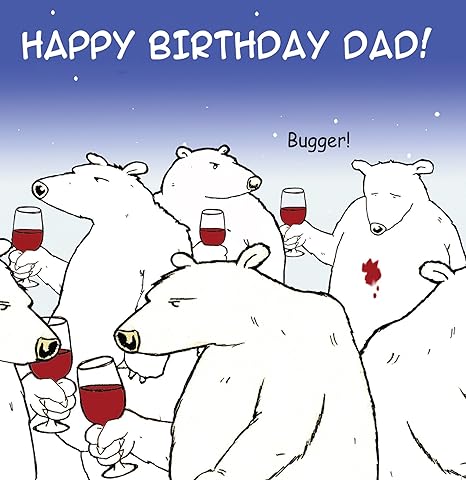 Twizler Funny Biglietto Di Compleanno Con Orso Polare E Vino Divertente Per La Festa Del Papa Humour Card Dad Biglietto Di Auguri Divertente Di Amazon It Casa E Cucina