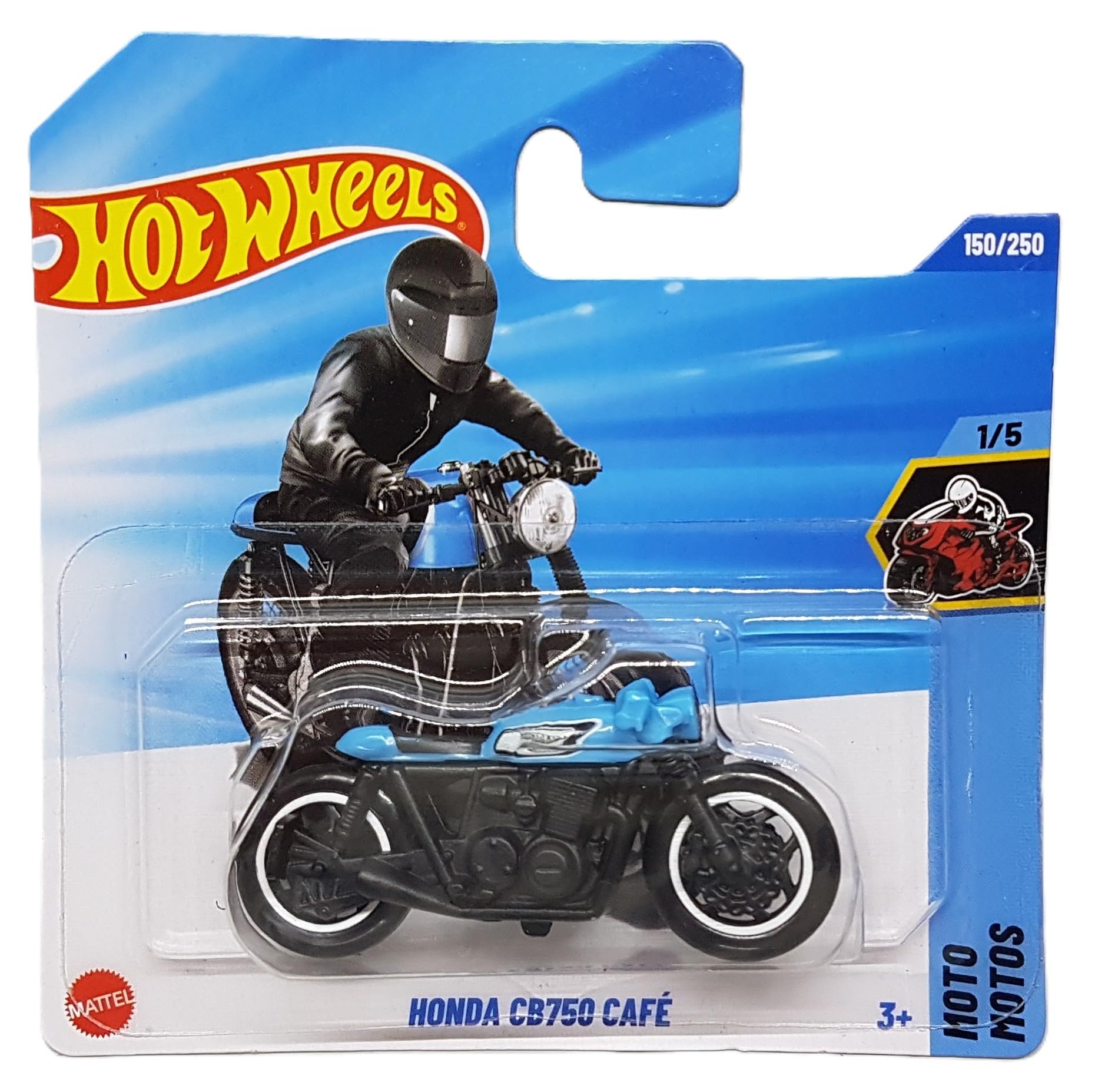 Hot Wheels - Honda CB750 Café - HW Moto 1/5 - JBB79 - Short Card - Motorcycle - Light Blue - Mattel 2025 - Officially Licensed Honda Model - 1:64