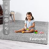 BPIL Silver 160x230cm 5cm Thick Shaggy Rug Modern Living Room Carpet view 2
