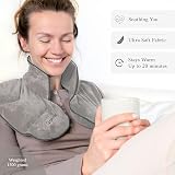 Qomfor Microwavable 1.5kg Weighted Neck Wrap Lavender Scent Grey view 4
