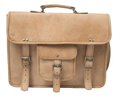 Anshika International Leather Bag for Men & Women Office | Best Laptop Bag Tan Brown | Size 18 x 12 x 6 Inches