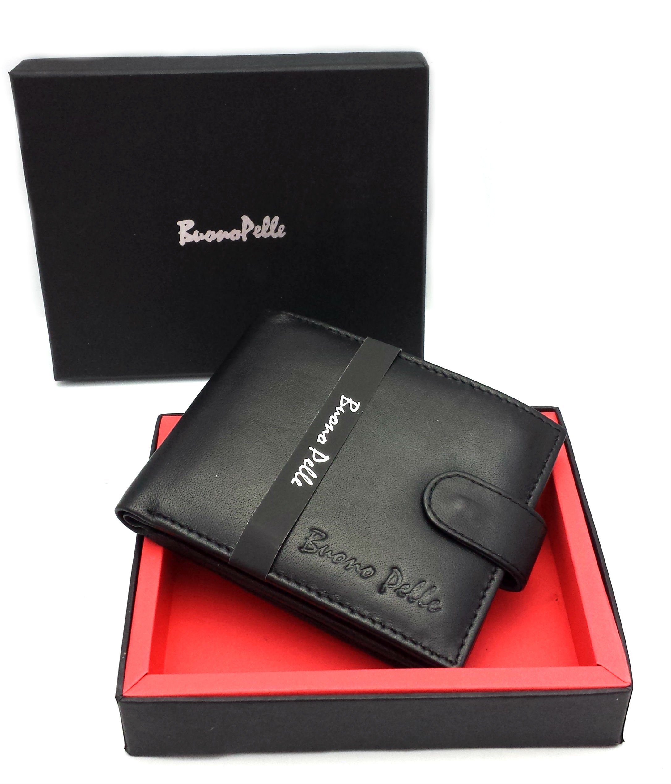 RFID BLOCKING MENS DESIGNER BUONO PELLE GENUINE REAL SOFT LEATHER