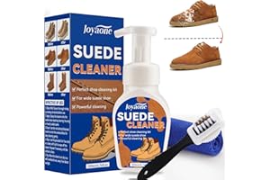 JOYAONE Suede Shoe Cleaner, No Rinse Foam Shoe Cleaner, with Brush and Towel, Removes Dirt and Stains, Portable Sneaker Cleaner Kit for Nubuck, Suede, Knit, Canvas, Fabric, Leather, Boots, Trainer