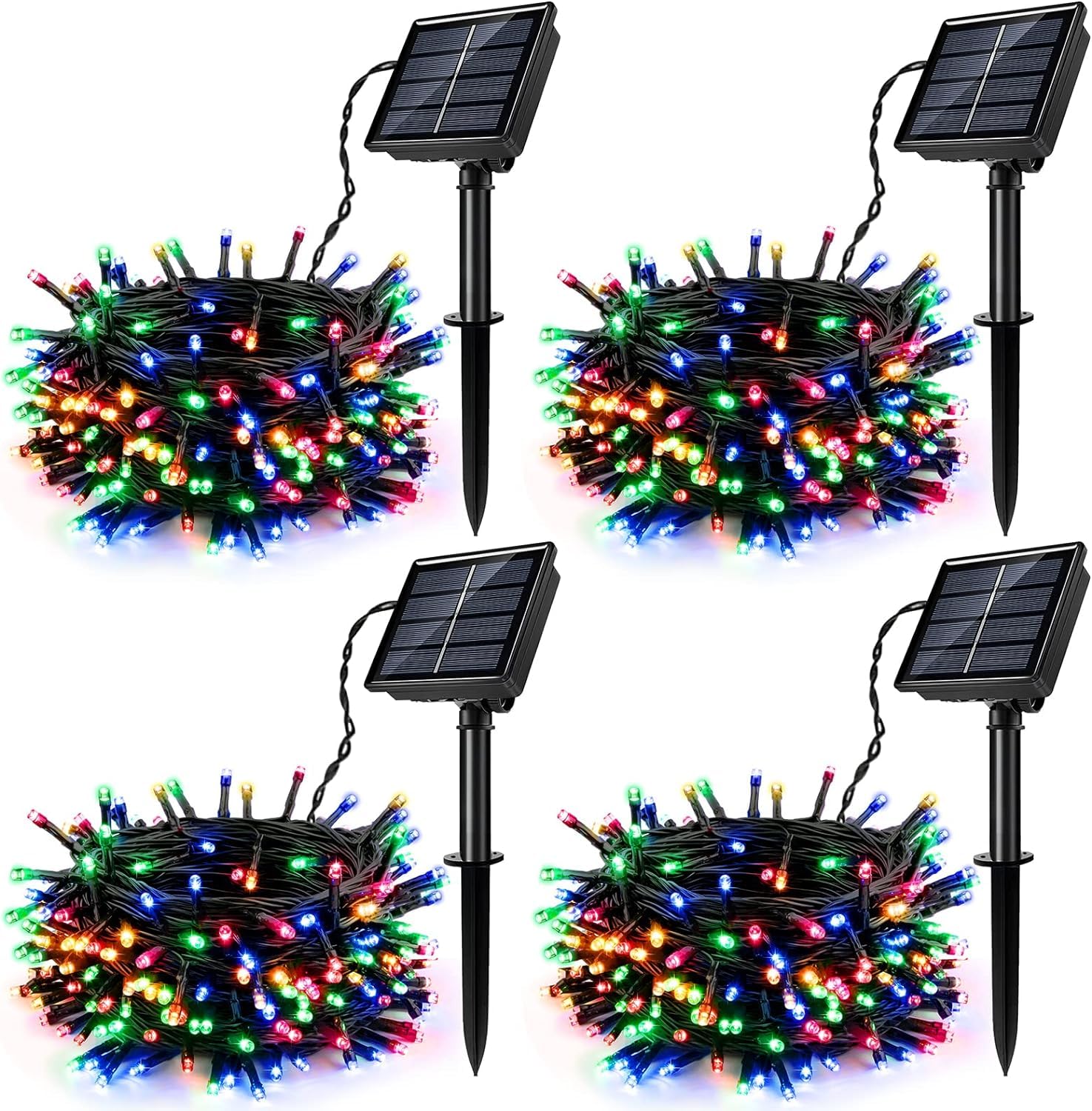Photo 1 of [4 Pack] Solar String Lights Multicolored, 480 LED 157FT Solar Twinkle Light Outdoor with 8 Modes & Memory Function, Waterproof Chrismas Lights for Xmas Tree Party Decorations