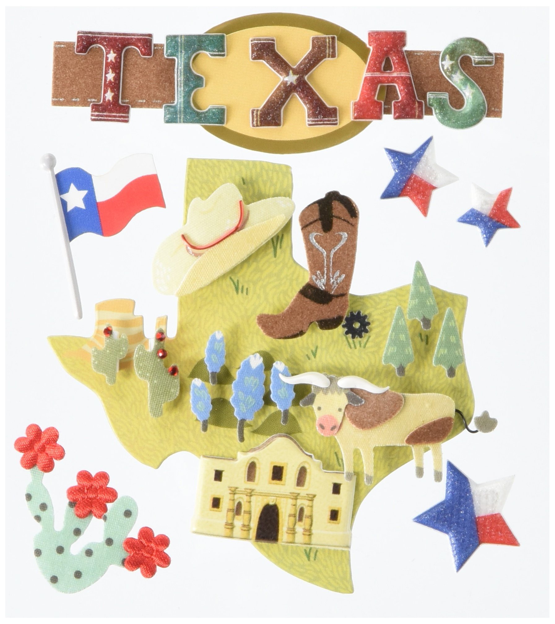 Jolees Boutique Dimensional Stickers-Texas, Other, Multicoloured