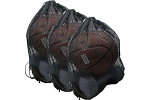TBONTBY 3pcs Drawstring Backpack Bag Bulk, 15 x 17.7inch Nylon Mesh Gym Bags for Organizing Balls, Sports Equipment or Others