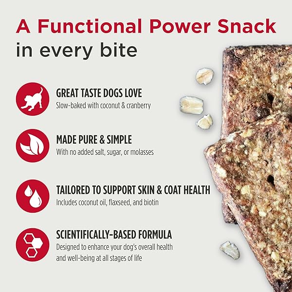 NULO FUNCTIONAL GRANOLA BARS, HEALTHY DOG TREATS, OVEN BAKED, MADE WITH PREBIOTICS AND PROBIOTICS, CONTAINS NO ADDED SALT, SUGAR, OR MOLASSES, 10 OUNCE BAG