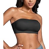 DEANGELMON Strapless Bras for Women Non-Slip Silicone Bandeau Seamless Tube Top Bralette Comfy Non Padded Stretchy Stylish