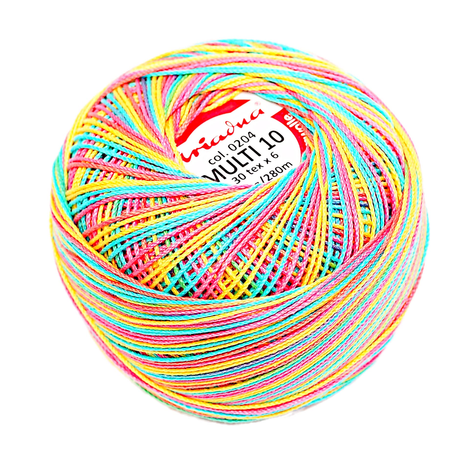 Ariadna Gradient Crochet Cotton Size 10 Gradient Ball Yarn 306yd / 280m Quality Thread 50g Multi Colours (Funky 204), Green