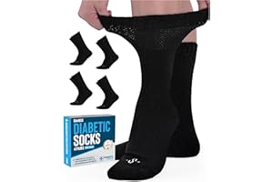 Doctor's Select Bamboo Diabetic Socks Women - 4 Pairs Crew Womens Diabetic Socks | Diabetic Socks for Women Size 6-9 and 9-11