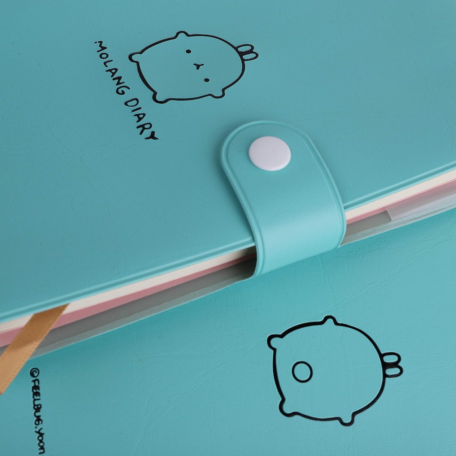 Haiker 2021-2022 Green "Molang Rabbit" Diary Any Year Planner Pocket Journal Notebook Agenda Scheduler with Buckle : Office Products