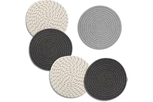 Trivets for Hot Dishes, Large Trivet for Hot Pots and Pans 8 inches, Hot Pads for Kitchen Table, Coasters Cotton Mat to Prote