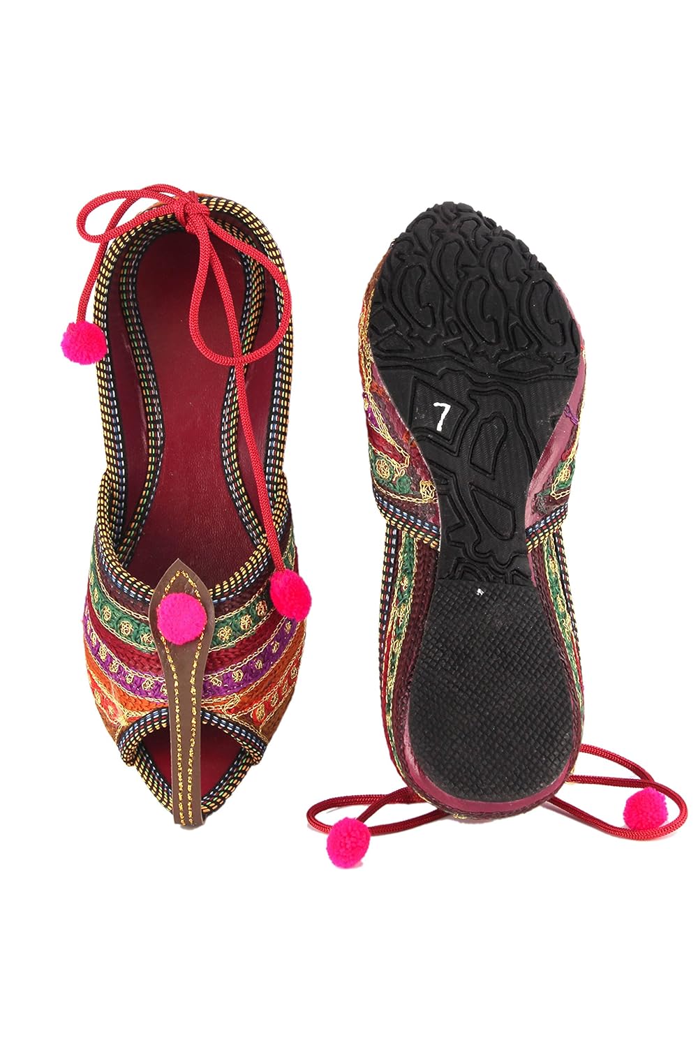shree women's pvc rajasthani jaipuri ethnic belly shoes