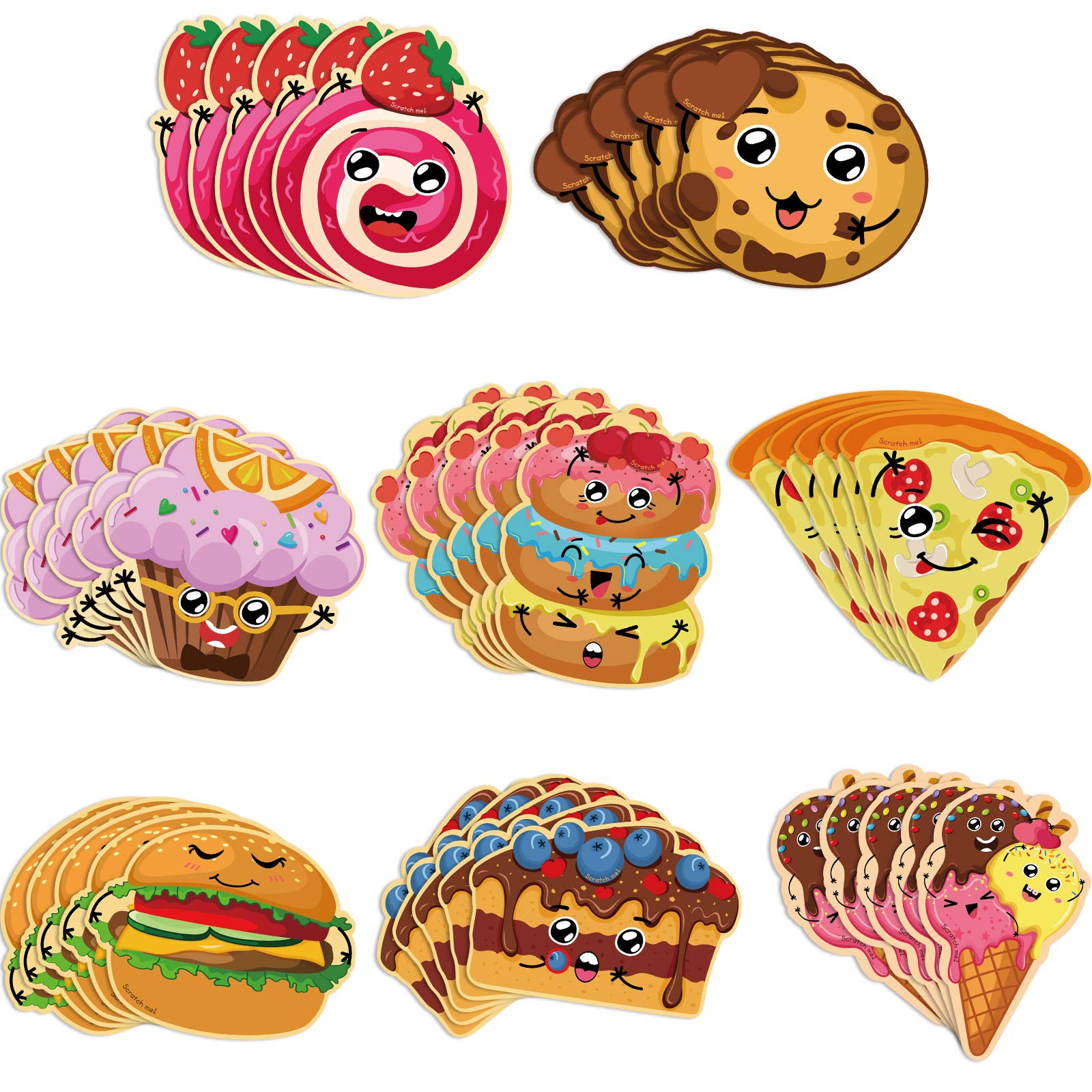 Photo 1 of 40 Pieces Valentines Day Cards Valentines Scratch and Sniff Cards for Classroom, 8 Unique Patterns and Scents Exchange Gift for School Party Supplies Favors with 40 Envelopes