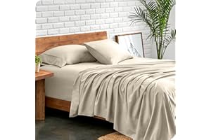 Bare Home Queen Sheet Set - Luxury 1800 Ultra-Soft Microfiber Queen Bed Sheets - Double Brushed - Deep Pockets - Easy Fit - 4 Piece Set - Bedding Sheets & Pillowcases (Queen, Sand)