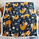Zevrez Sloth Blanket for Kids and Adults Sloths Printed Throw for Toddlers Boys Girls Soft Cozy Flannel Fleece Blankets (Sloth 3, 48"x60")
