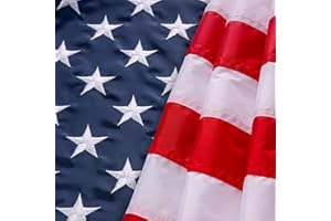 American Flags for Outside 3x5 FT, hogardeck Outdoor Indoor US Flag, Heavy Duty Nylon Patriotic USA Flags for 4th of July, Embroidered Stars, Brass Grommets, Sewn Stripes, Vivid Color, Double Stitched
