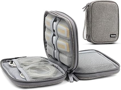 Amazon Baona Hdd収納ポーチ ガジェットポーチ 収納ポーチ 小物入れポーチ 万能収納ケース 2層式 トラベルポーチ 旅行収納ケース Pc周辺小物収納 グレー 出張 旅行 軽量 大容量 ハンドル付 デジタルバッグ デジタル収納ポーチ 2層式 グレー Baona Hdd保管バッグ