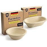 Wood Pulp Banneton Bread Proofing Basket Set for 1.1 LB Loaves – Round & Oval Smooth Brotform Baskets – Non-Stick Natural Wood Pulp, Made in Germany Proofing Baskets for Sourdough Bread