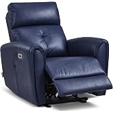 MCombo Small Zero Wall Hugger Power Recliner for Small Space, Leather PR699 | 0" Wall Clearance, 17.9" Low Seat Height, Petite Friendly, Lumbar Support, USB/Type-C Ports, No Tool 10 Minutes Assembly