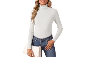 OUKODS Women's Turtleneck Long Sleeve Shirts Fall Fashion Basic Thermal Underwear Tops Winter Clothes 2025