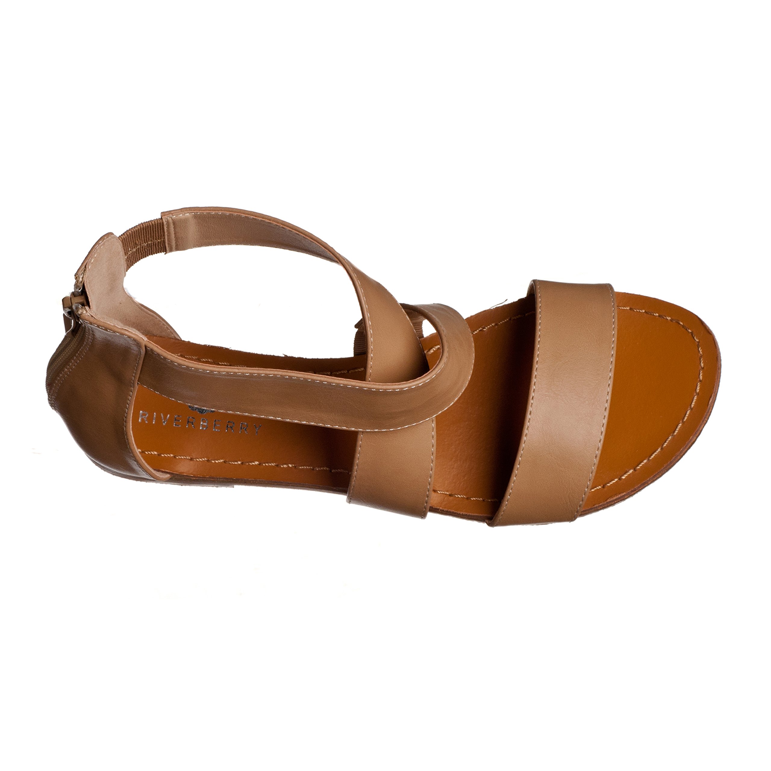 Riverberry Women's Claire Crisscross Strap Open Flat Sandals - Image 4