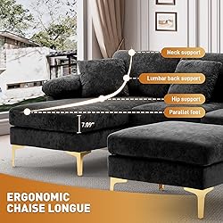 Wrofly U-Shaped Sectional Sofa Couch, 114" Comfy