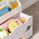 SONGMICS Toy Organiser 3 Shelves Children Bookshelf with Wheels White GKR41WT view 9
