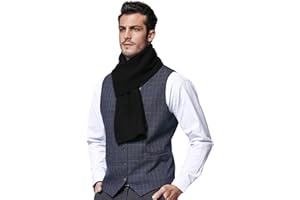 RIONA Men's 100 Australian Merino Wool Scarf Knitted Soft Warm Neckwear
