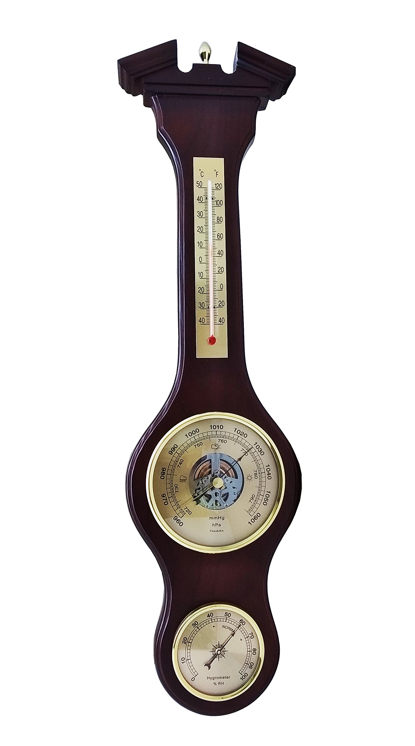Youshiko Traditional Large 3 in 1 Weather Station Combined Barometer Temperature Humidity and Forecaster Dial