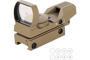 ESSLNB Red Green Dot Sight Reflex Sight Scope with 4 Reticles and 20/22mm Rail Mounts Waterproof Shockproof with 5 Adjustable Brightness