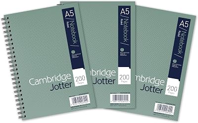 Cambridge Jotter A5 Notebook 8mm Lined 200 Pages Perforated Pack of 3
