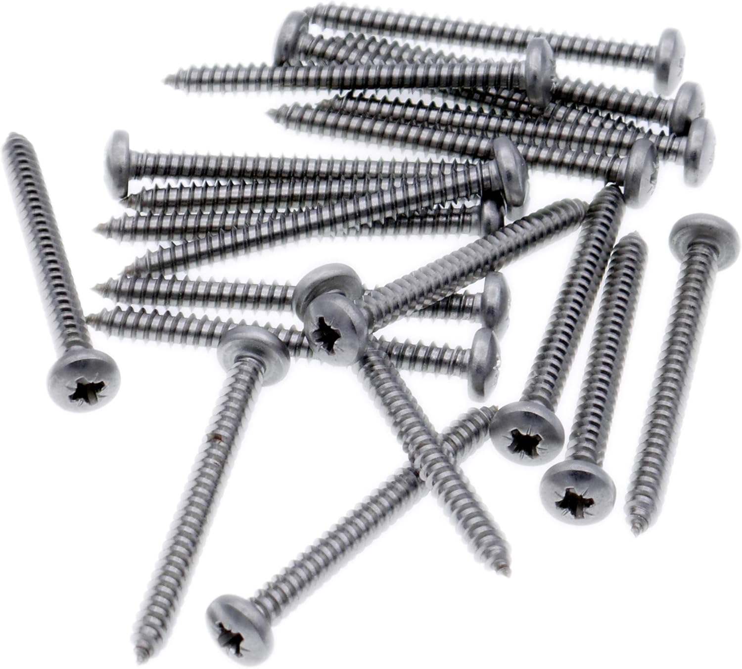 No.4 x 1.25 (2.9mm x 32mm) Pozi Pan Self-Tapping Screw - Stainless Steel (A2) (Pack of 20), 2.9x32 - A2(20)