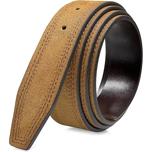 Men's Leather Hole Belt Strap Without Buckle, Strap ONLY 2.8